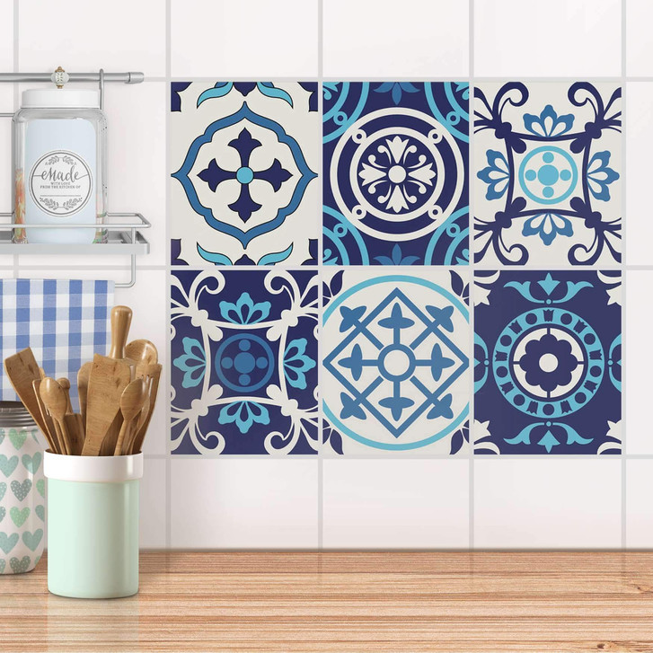 Fliesenaufkleber Set rechteckig - Blue Dreams - CR102890