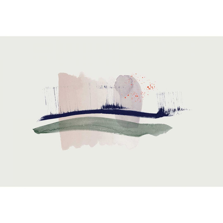 Livingwalls Fototapete ARTist Hope mit Aquarell Zeichnung blau, creme, grün, violett - WA310856