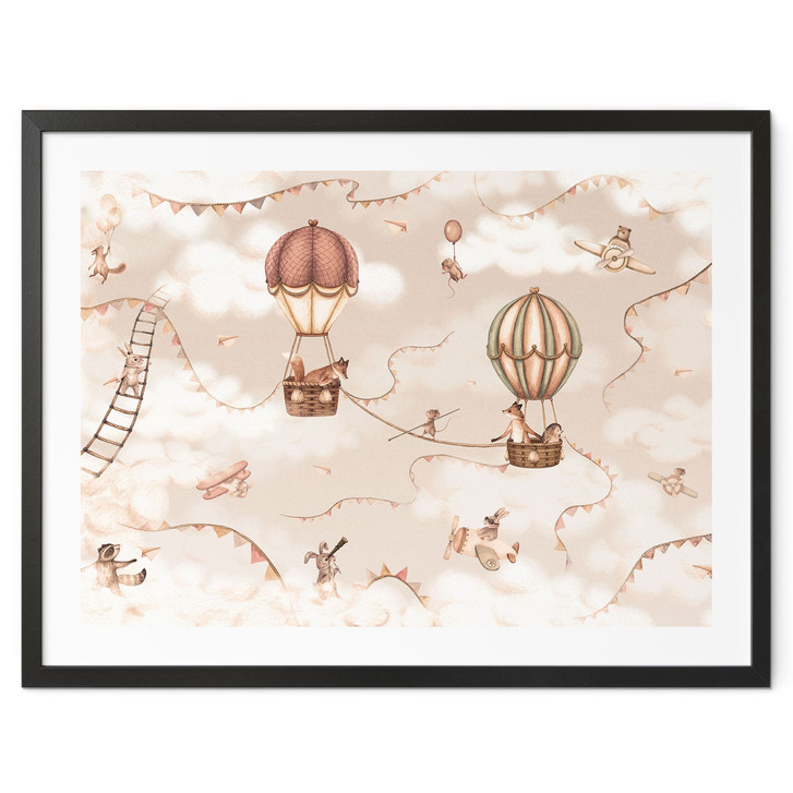 Poster Tierisches Abenteuer mit Heissluftballon - Oliver Robins - WA512723