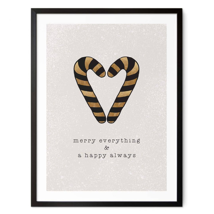 Poster Weihnachten - Zuckerstangen Merry Everything & Happy Always - Orara Studio - WA408525