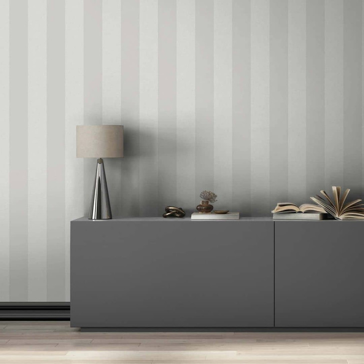 Vliestapete Blockstreifen Streifen Modern in Grau - WA473195