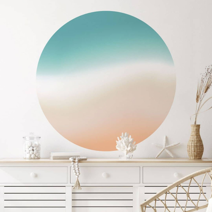 Wandtattoo Ombre - Wellen am Strand - Rund - WA430170