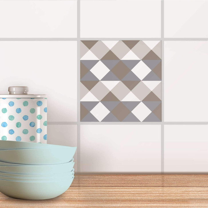 Fliesenaufkleber - Triangle Pattern - Grau - CR101268