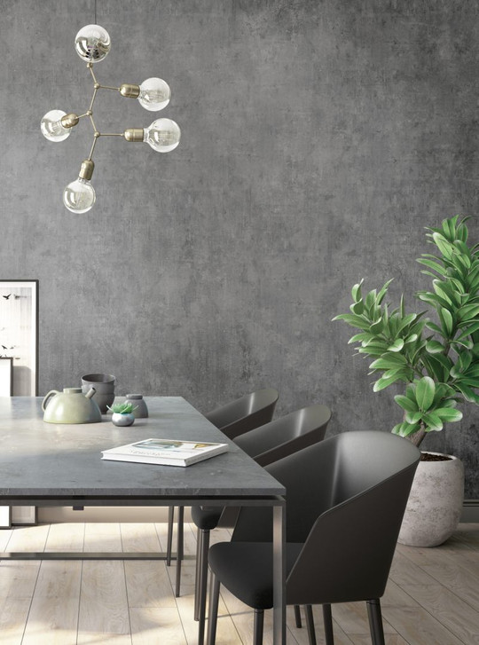 Fototapete mit grafischer Betonoptik Grau Ornamental 2.70 x 1.59m - WA448676