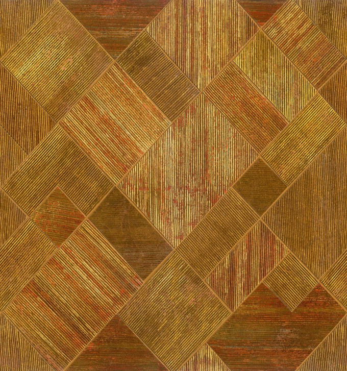 Fototapete Wandtapete mit Motiv Geometrisches Karo-Muster in Goldoptik 3.4 x 3.18 m - WA505341