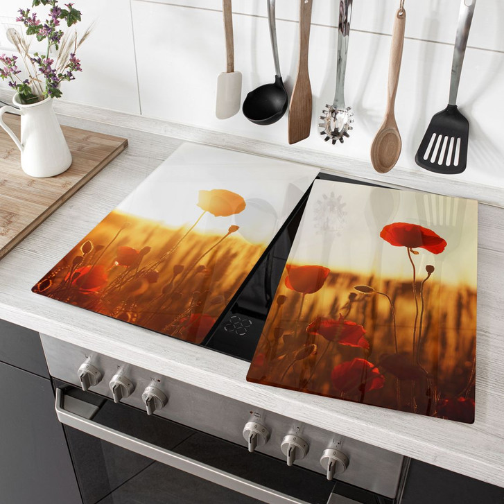 Herdabdeckplatte Sonnenflut im Mohnfeld - WA131659