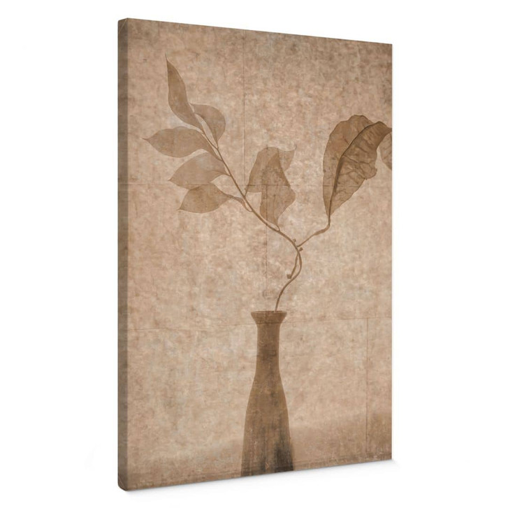Leinwandbild Stillleben mit herbstlichen Blättern in Beige | Mocha Mousse - Tokarev - WA436391