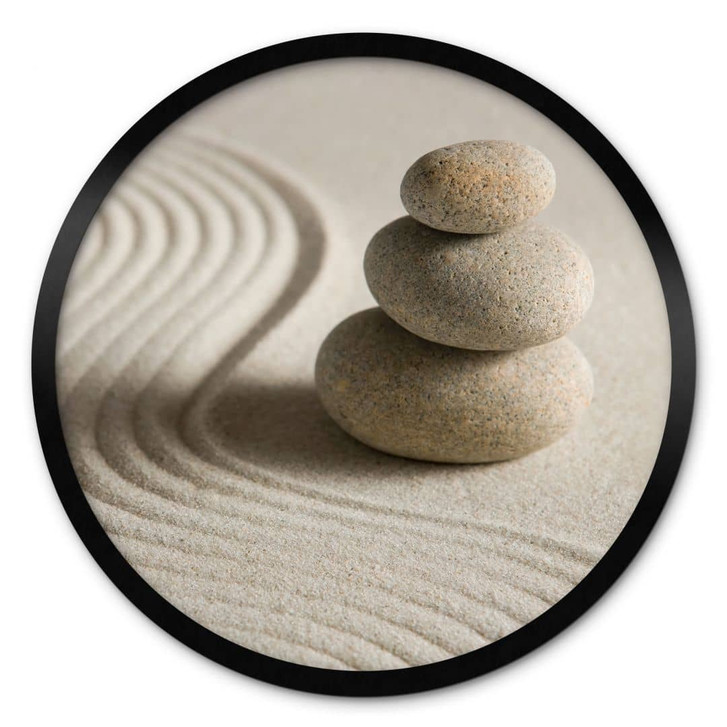 Poster Meditation & Wellness | Stone in Sand 2 - Rund - WA460327