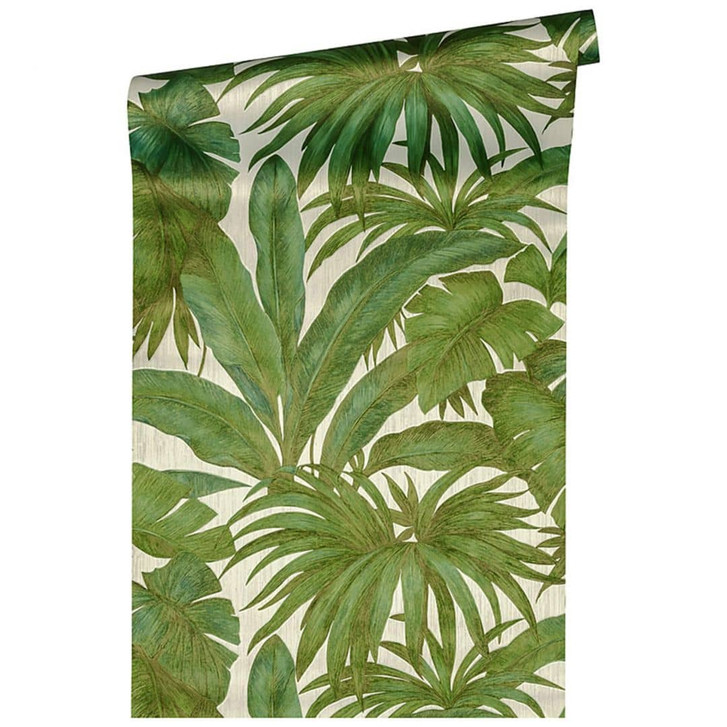 Versace Home Mustertapete Tapete Giungla Beige, Grün, Metallic - WA180390