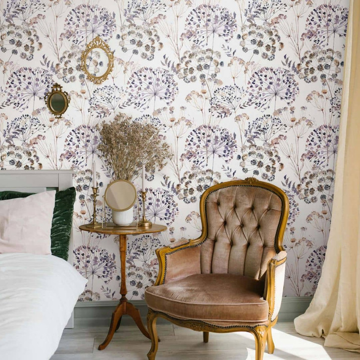 Vliestapete Blumen, Blätter Floral Natur matt in Grau - WA473042