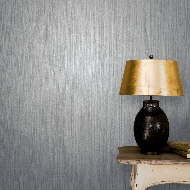 Vliestapete mit feinen Linien in Strié Optik grau Uni - WA444569