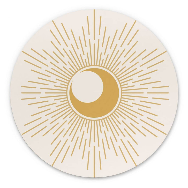 Wandbild Goldene Sonnenstrahlen - KsanaKalpa - Alu-Dibond Rund - WA458360