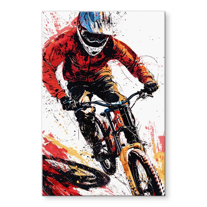 Acrylglasbild Dynamischer Mountainbiker - Jaszke - WA479149