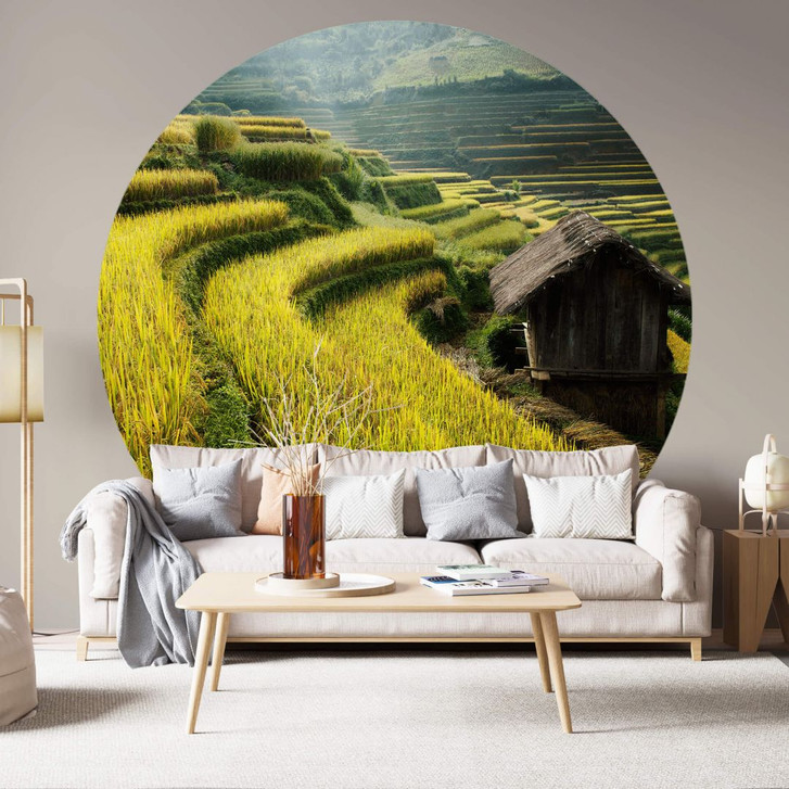 Fototapete Intarob - Reisfelder in Vietnam - Rund - Selbstklebend/Vlies - WA353319