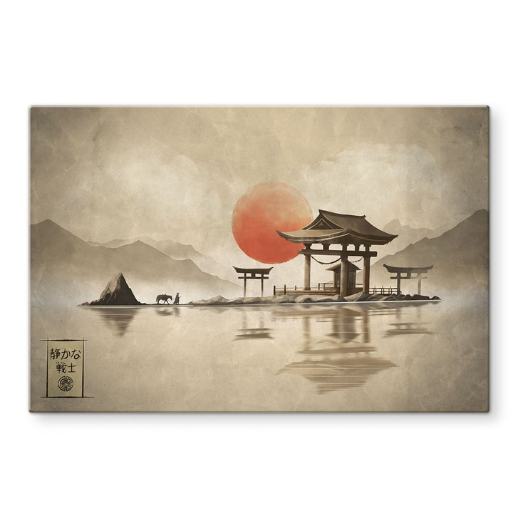 Glasbild Japanischer Tempel im Sonnenaufgang - Roze - WA443729