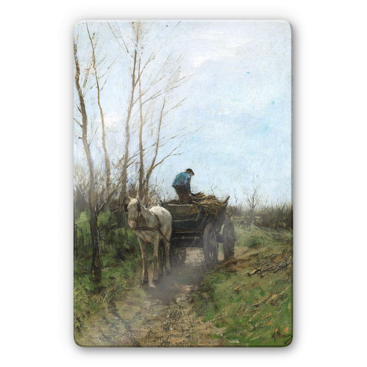 Glasbild Mauve - Holz sammeln - WA252946