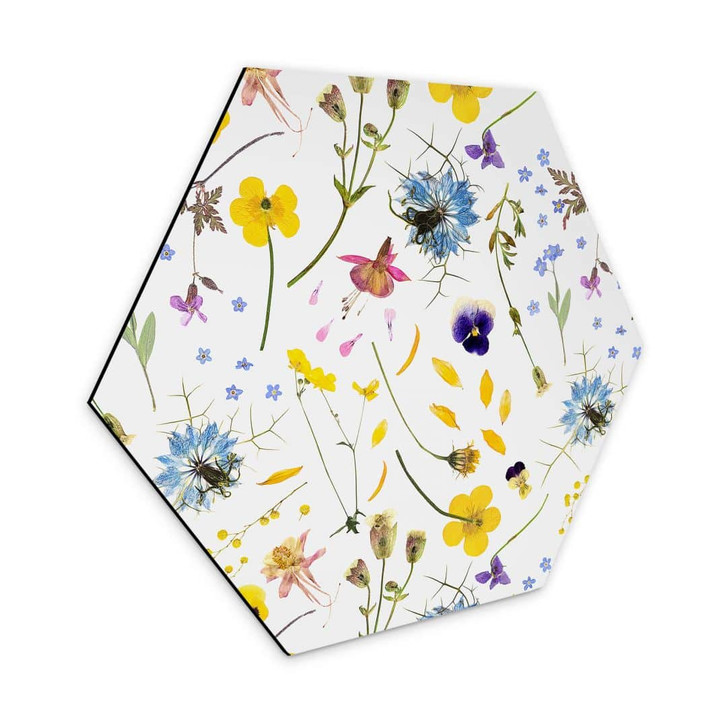 Hexagon - Alu-Dibond UN Designs - Getrocknete Blütten - WA332686