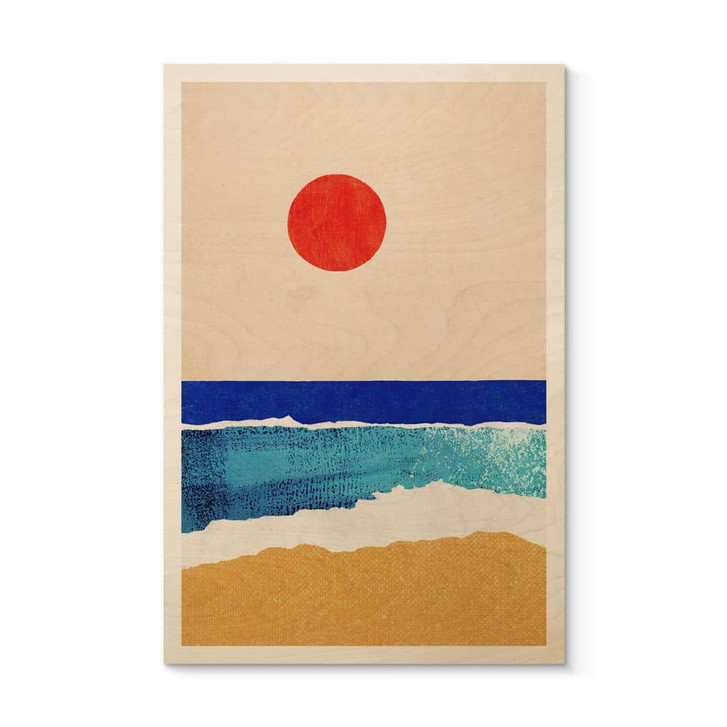 Holzbild Ruhiger Strand bei Sonnenuntergang - Rivers - WA472168