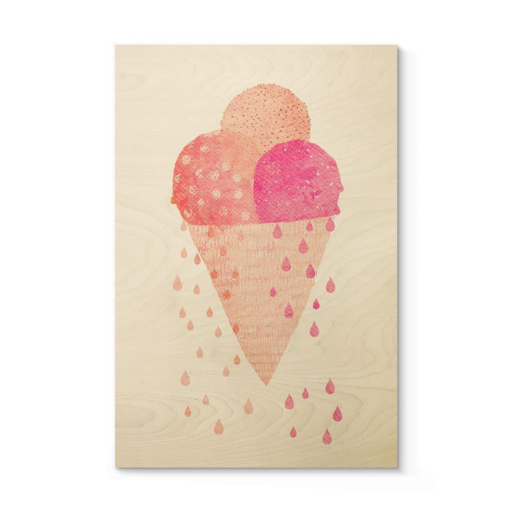 Holzbild Treechild - Drei Eiskugeln im Sommer - WA401567