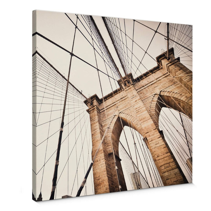 Leinwandbild Brooklyn Bridge Perspektive 2 - Quadratisch - WA306819