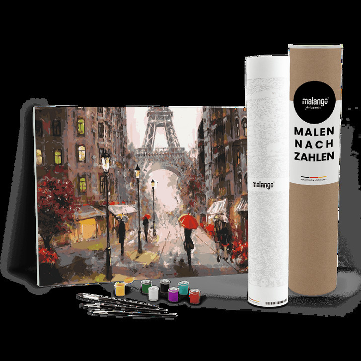 Malen nach Zahlen Leinwandbild - Paris Strasse am Eifelturm - WA446748