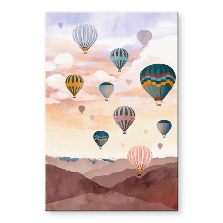 Acrylglasbild Hoch hinaus mit den Heissluftballons - Goed Blauw - WA464079