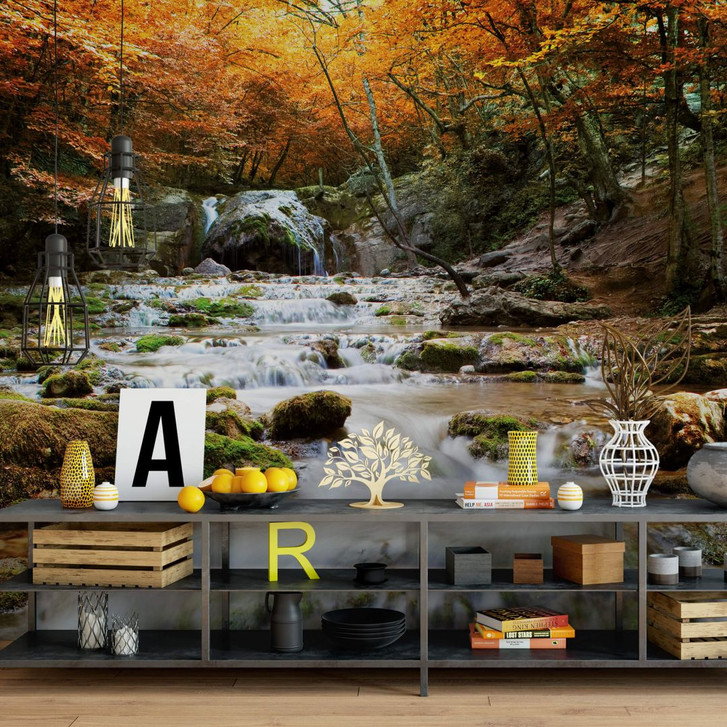 Fototapete - Autumn Waterfall - 240x260cm - WA225797