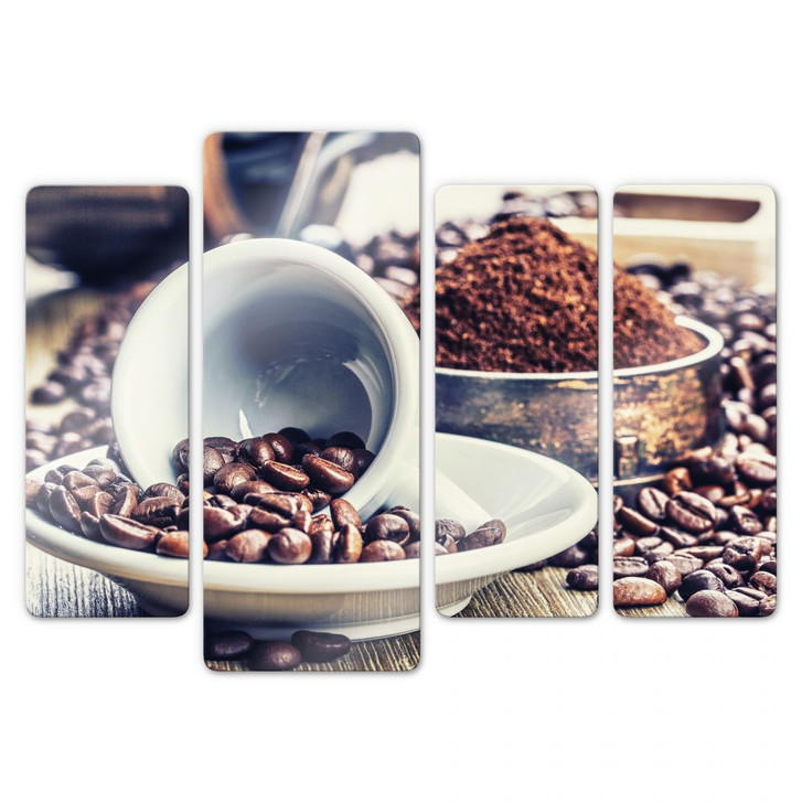 Glasbild Kaffeeträume (4-teilig) - WA123909