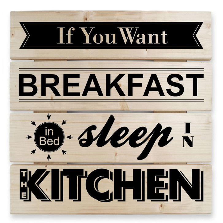 Holzbild If you want Breakfast -schwarz- - 40 x 41.5 cm - WA132101