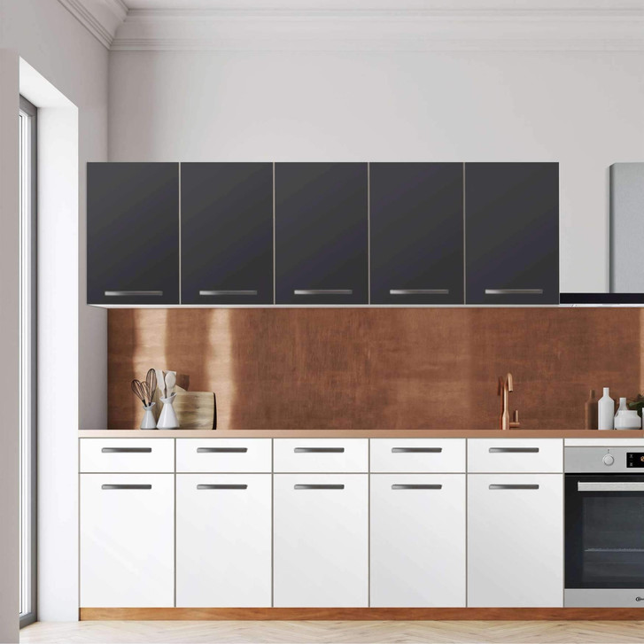 Klebefolie - Wandschrank 200cm Breite - Grau Dark - CR108610