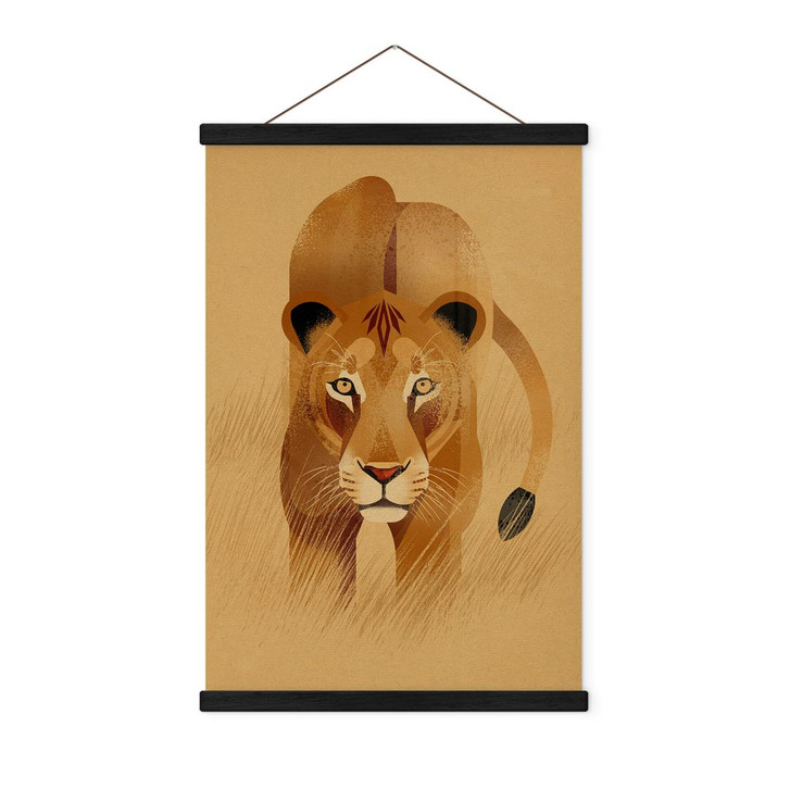 Stoffbild Kinderzimmer - Löwin - Braun - WA411390