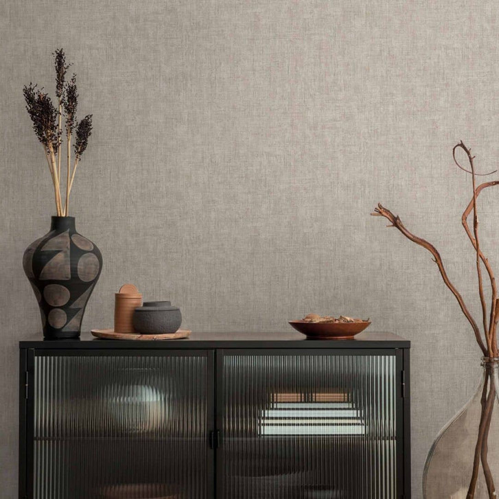 Strukturtapete Textil-Optik Taupe Beige - Dezente Vliestapete modern - WA480120