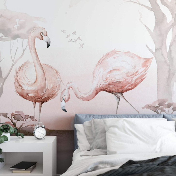 Fototapete Kvilis - Flamingos im Sonnenuntergang - WA302085