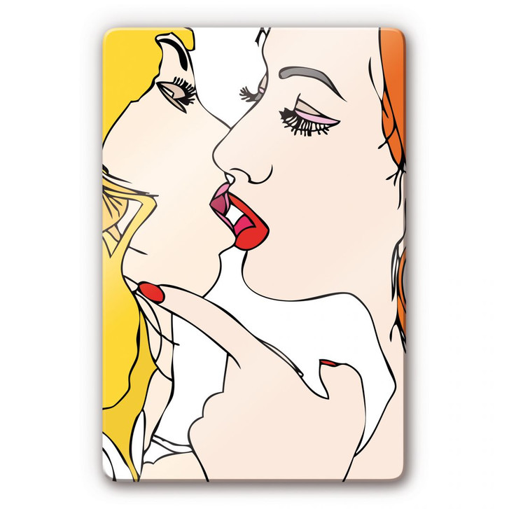 Glasbild Küssen verboten - WA124255