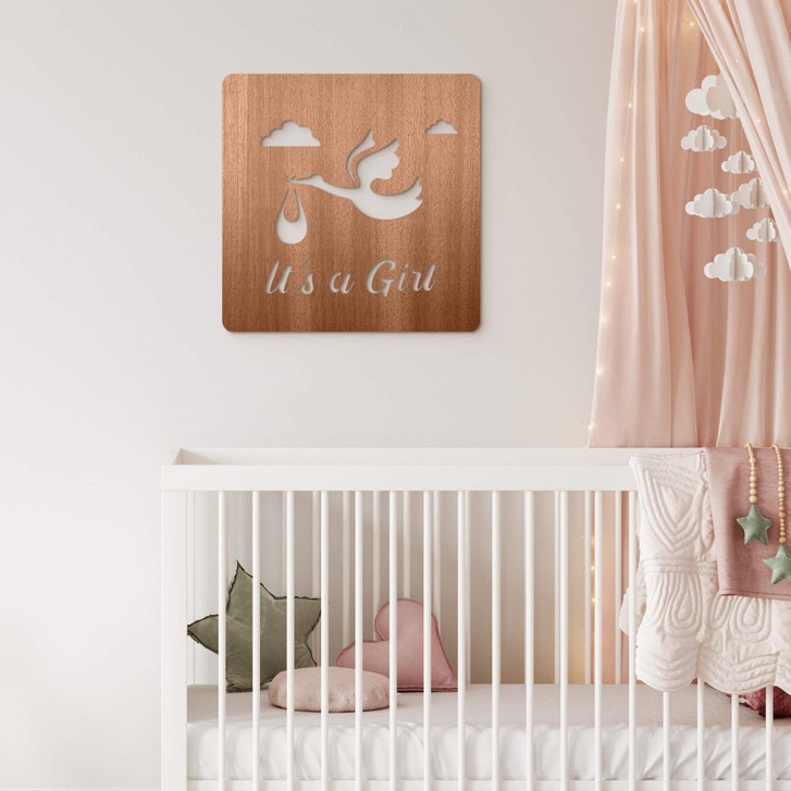 Holz-Deko Baby - It's a Girl - Mahagoni - WA402122
