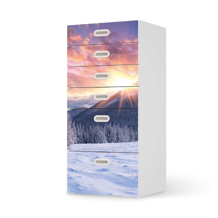 Klebefolie IKEA Stuva / Fritids Kommode - 6 Schubladen - Zauberhafte Winterlandschaft - CR110265