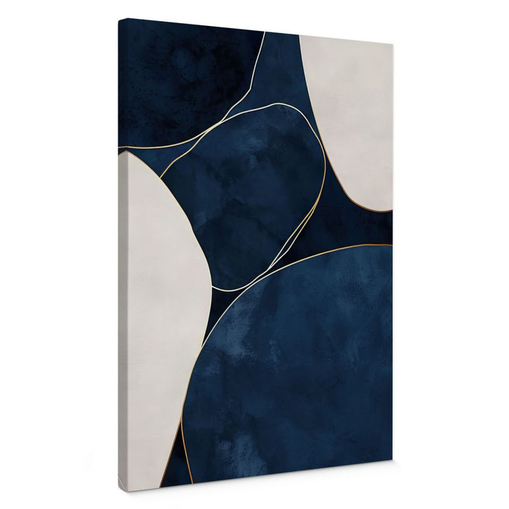 Leinwandbild Geometrische Balance in Blau und Weiss - Paksoylu - WA426536