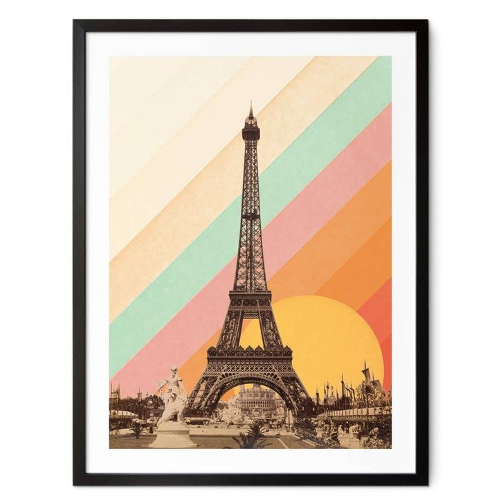 Poster Bodart - Retro Eiffelturm mit Regenbogen - WA406434