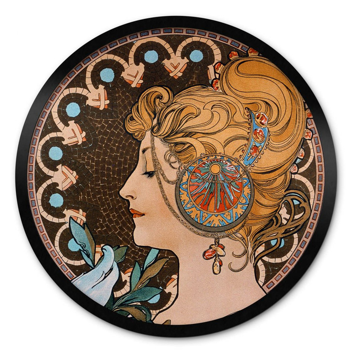 Poster Mucha - Die Feder - Rund - WA337912