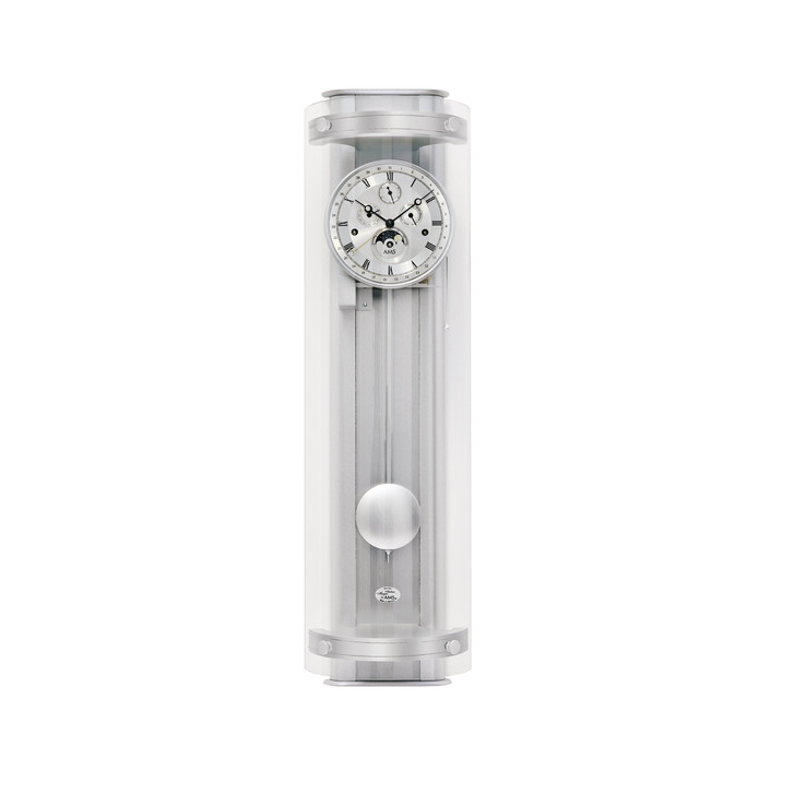 Regulator Feinstlackiertes Holzgehäuse Silber mit Aluminium-Einlagen - UG100917