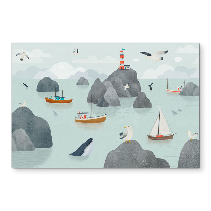 Wandbild Maritimes Küstenmotiv mit Leuchtturm - Oliver Robins - Alu-Dibond - WA519034