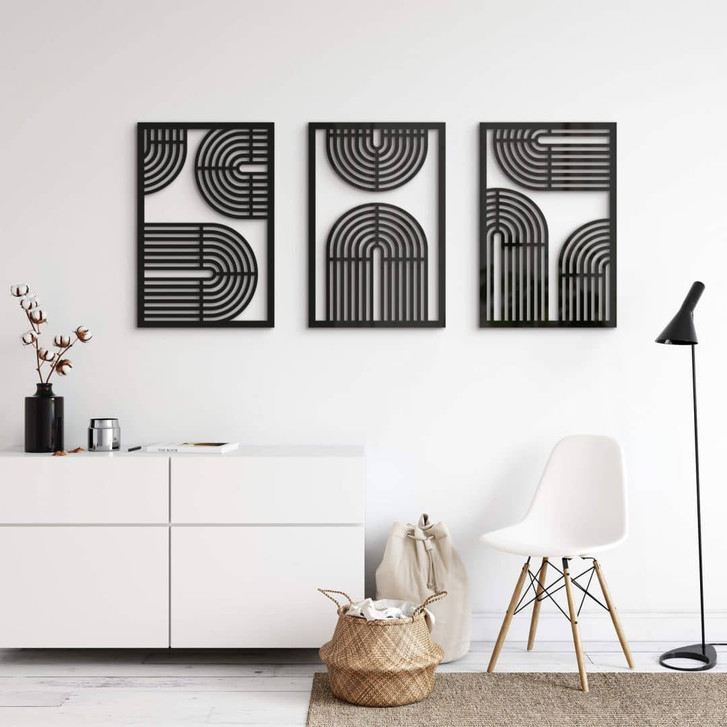 3D Wandpaneele Regenbogen - geometrisch (3-teilig) - Acrylglas - WA344249