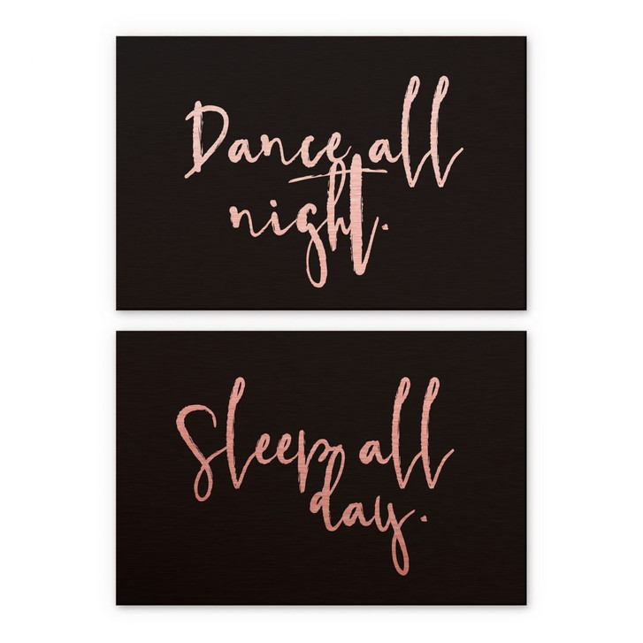 Alu-Dibond Bild mit Kupfereffekt Dance and sleep (2er Set) - WA231068