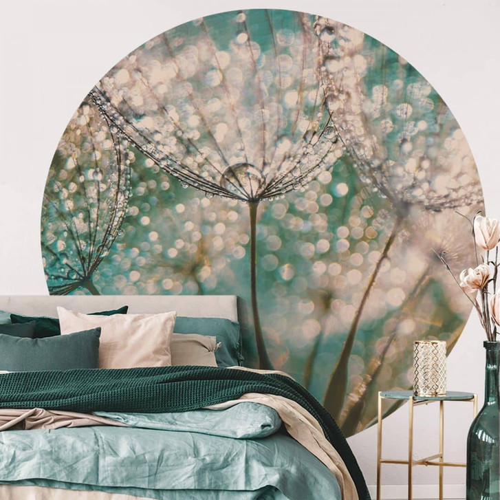 Fototapete Delgado - Funkelnde Pusteblume - Rund - Selbstklebend/Vlies - WA331087