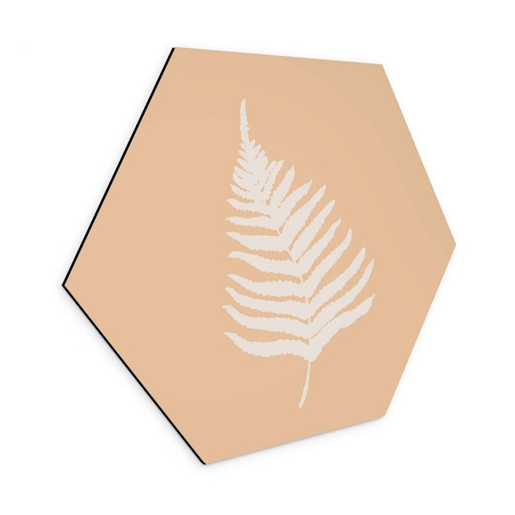 Hexagon Wandbild Farnblatt Silhouette - 1X Studio - Alu-Dibond - WA394208