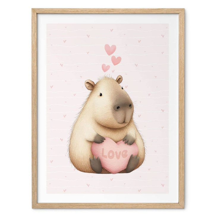 Kinderposter Capybara mit Love-Herz - WA499408