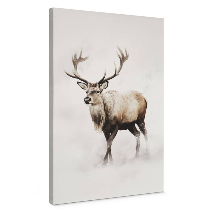 Leinwandbild Winterlandschaft - Hirsch im weissen Winter - Magnusson - WA496438