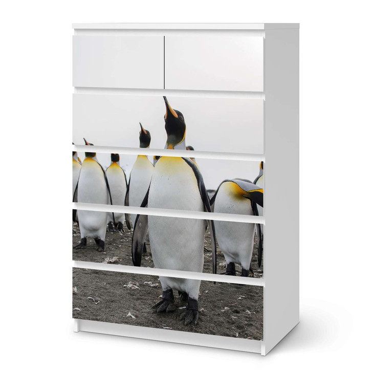 Möbel Klebefolie IKEA Malm Kommode 6 Schubladen (hoch) - Penguin Family - CR113760