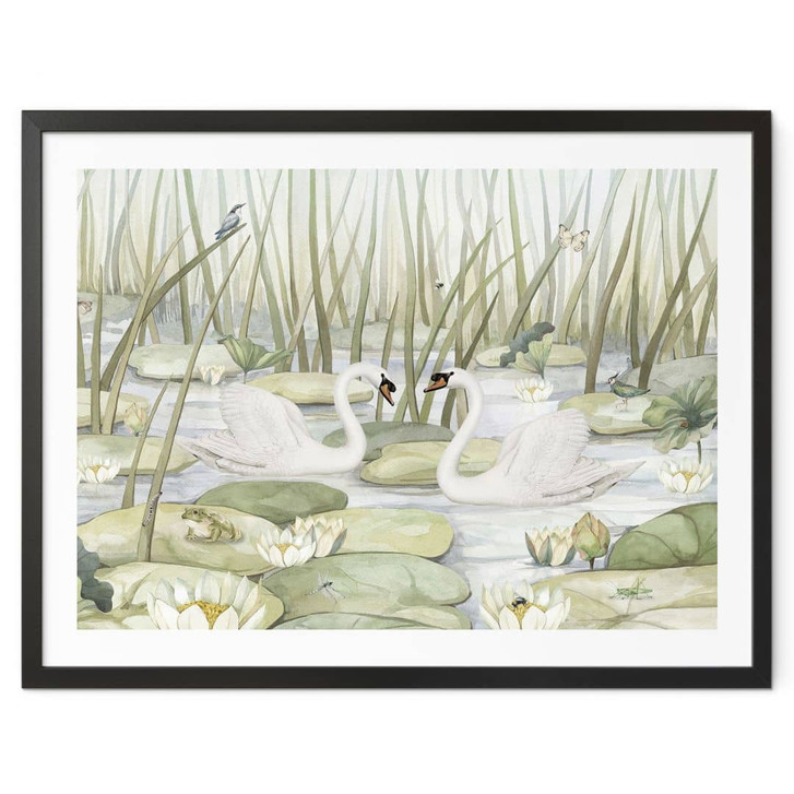 Poster Zwei Schwäne im Teich - Kikki Belle - WA409328