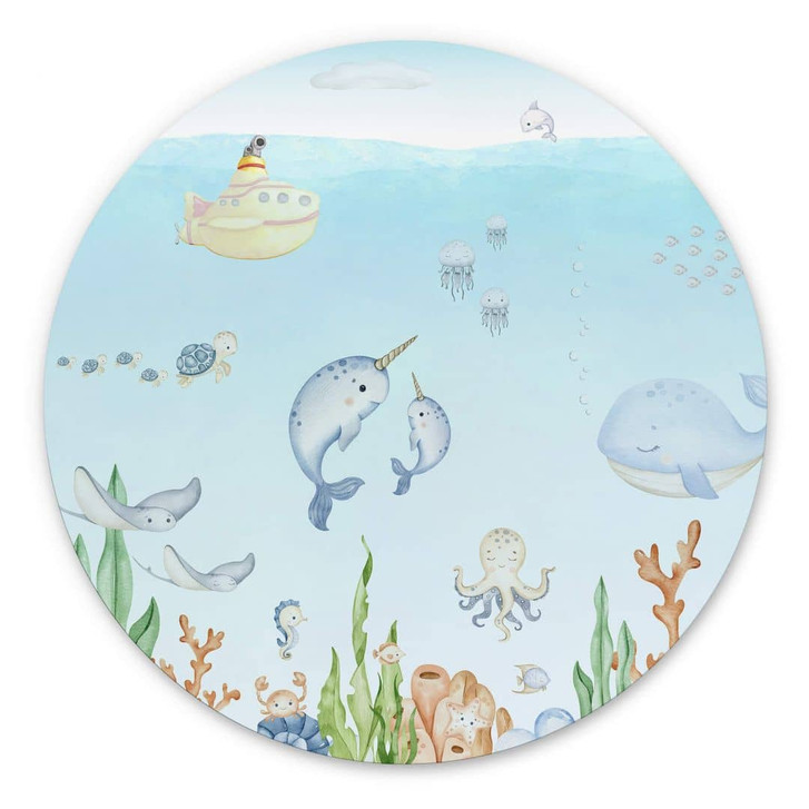 Wandbild Niedliche Unterwasserwelt - Alu-Dibond Rund - Oliver Robins - WA394569